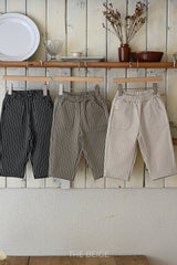 ［The beige］Pocket stripe pants