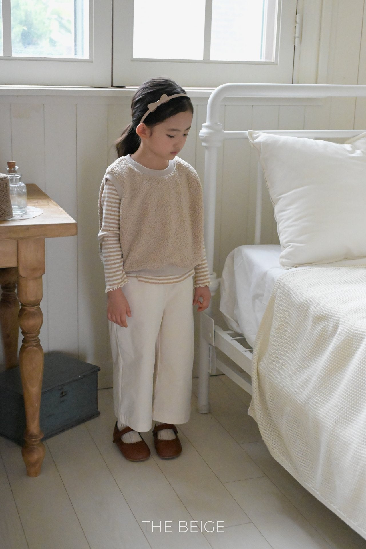 ［The beige］Bijou span pants