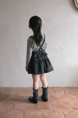 ［The beige］Corduroy suspender cancan skirt