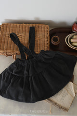 ［The beige］Corduroy suspender cancan skirt
