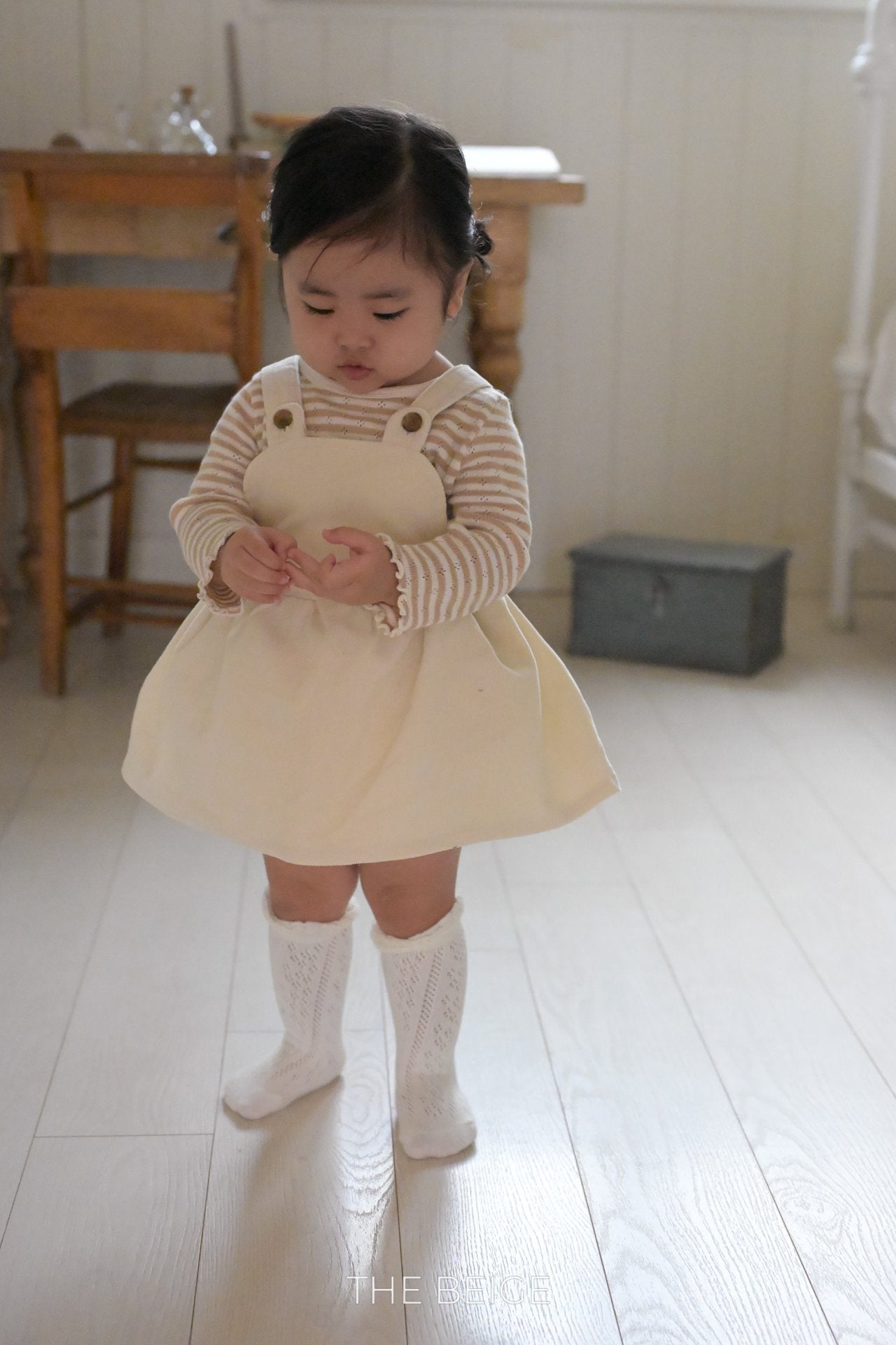 ［The beige］Corduroy suspender suit