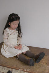 ［The beige］Corduroy suspender one-piece