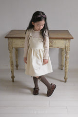 ［The beige］Corduroy suspender one-piece