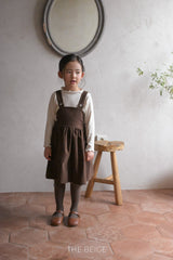 ［The beige］Corduroy suspender one-piece