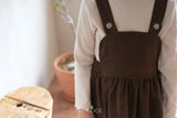 ［The beige］Corduroy suspender one-piece