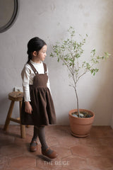 ［The beige］Corduroy suspender one-piece