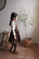 ［The beige］Corduroy suspender one-piece