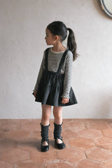 ［The beige］Stripe eyelet tee (kids)
