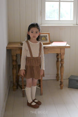 ［The beige］Stripe eyelet tee (kids)