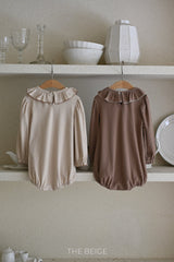 ［The beige］Collar frill rompers