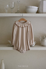 ［The beige］Collar frill rompers