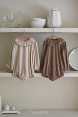 ［The beige］Collar frill rompers