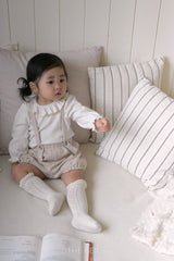 ［The beige］Collar frill blouse
