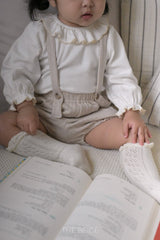 ［The beige］Collar frill blouse