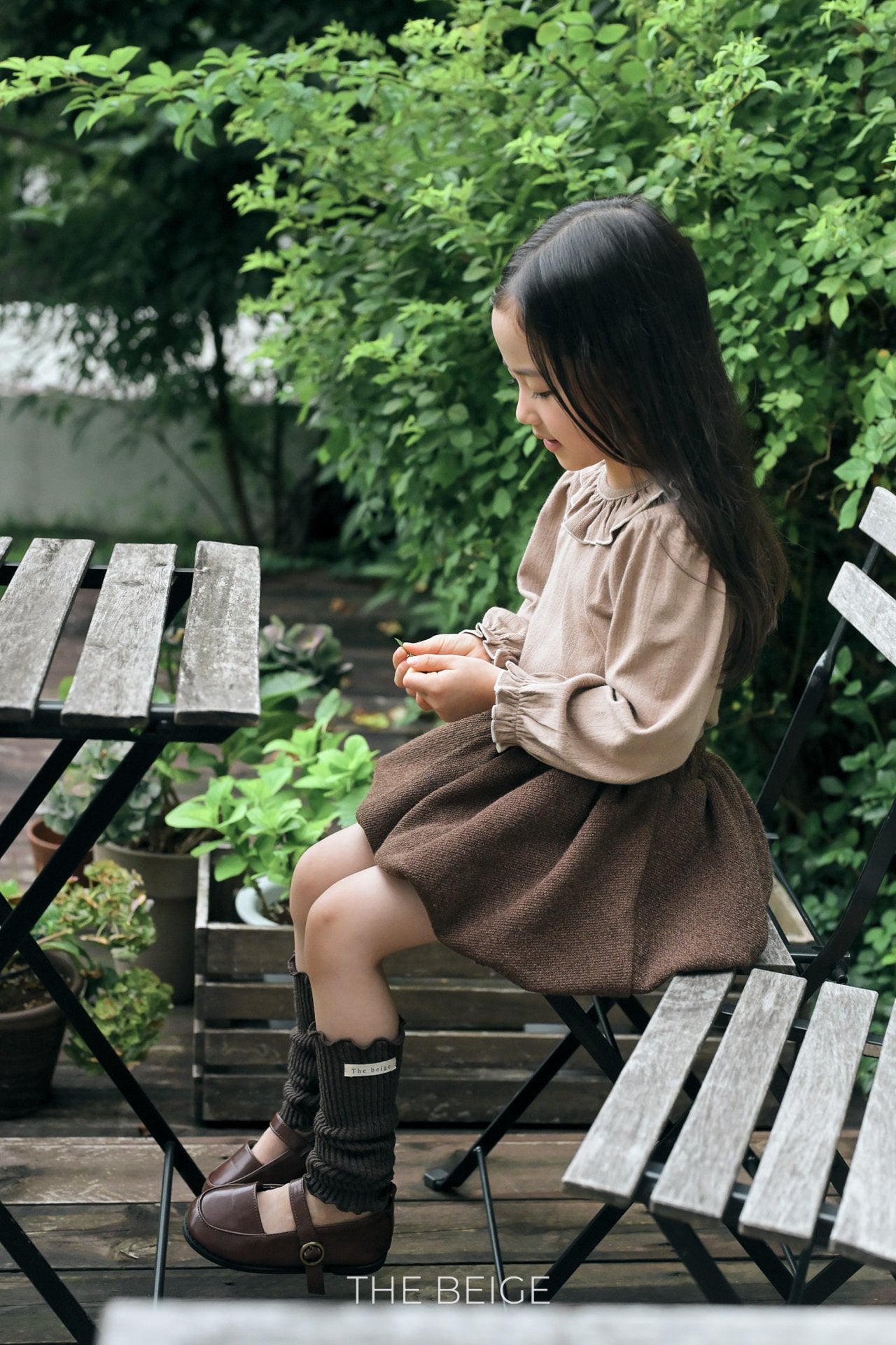 ［The beige］Collar frill blouse