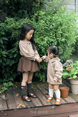 ［The beige］Collar frill blouse