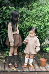 ［The beige］Collar frill blouse