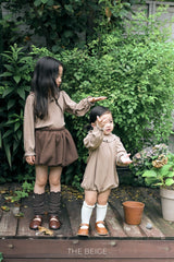 ［The beige］Collar frill blouse
