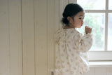 ［The beige］Flower shirring rompers