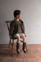 ［The beige］Jacquard blouse