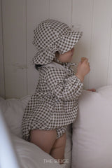 ［The beige］Petit collar rompers
