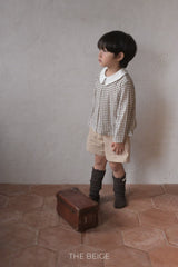 ［The beige］Petit collar shirt