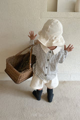 ［The beige］Petit collar shirt
