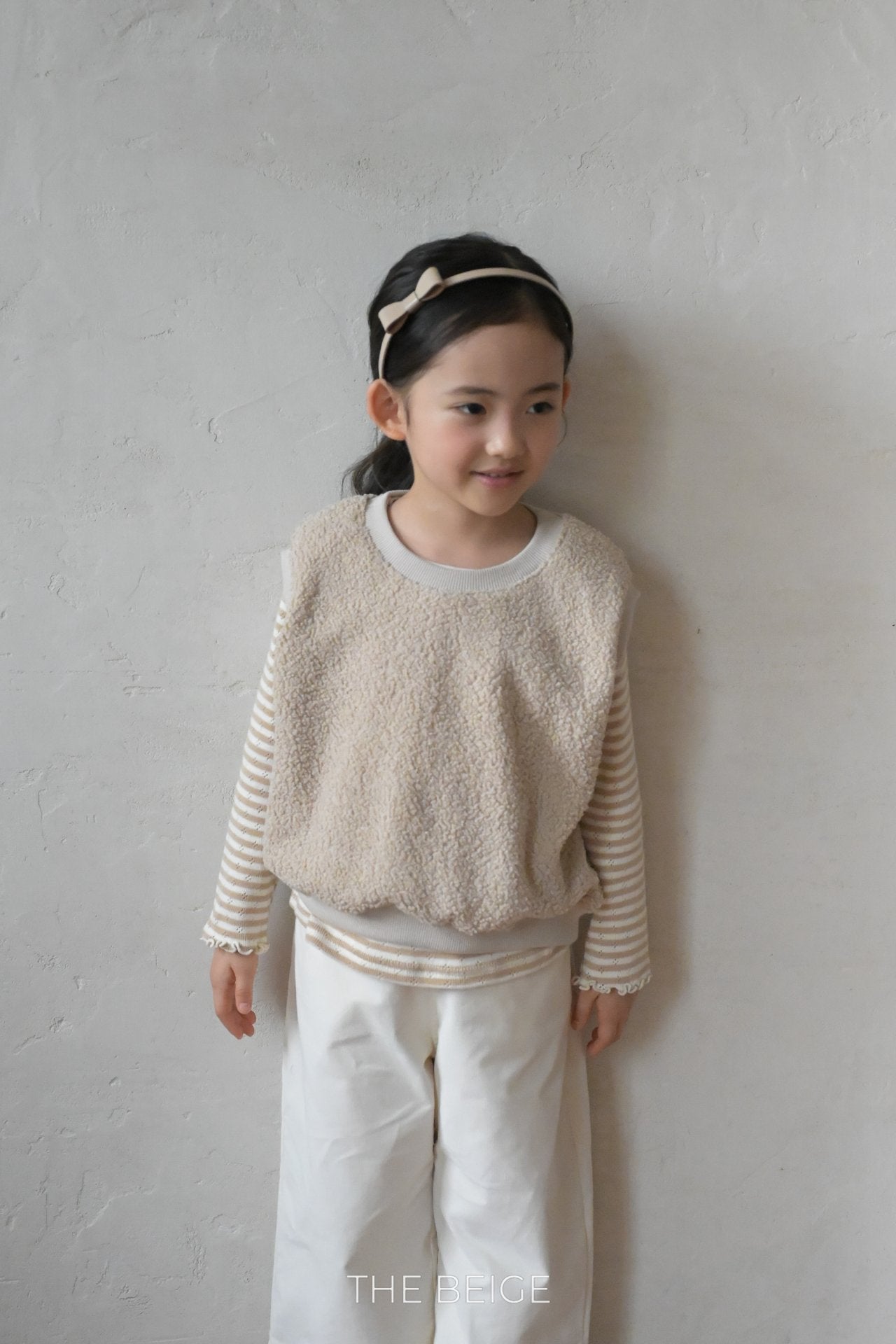 ［The beige］Boucle vest