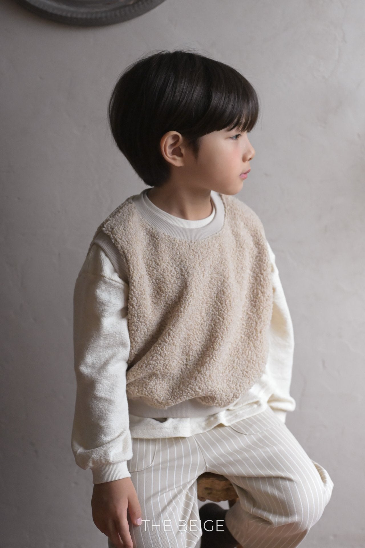 ［The beige］Boucle vest