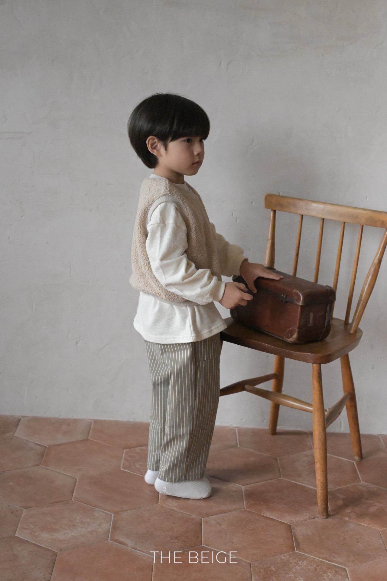 ［The beige］Boucle vest