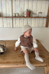［The beige］Boucle vest