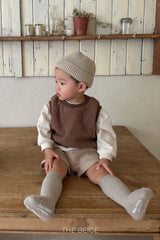 ［The beige］Boucle vest