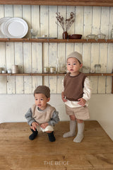 ［The beige］Boucle vest
