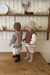 ［The beige］Boucle vest