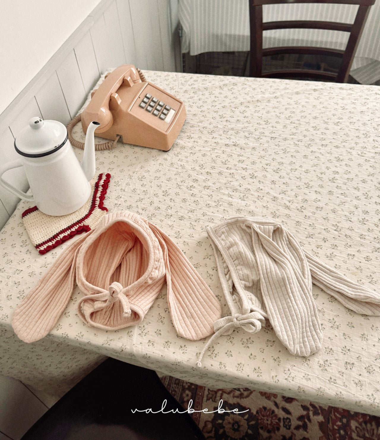 ［valubebe］Bunny rib bonnet (baby)