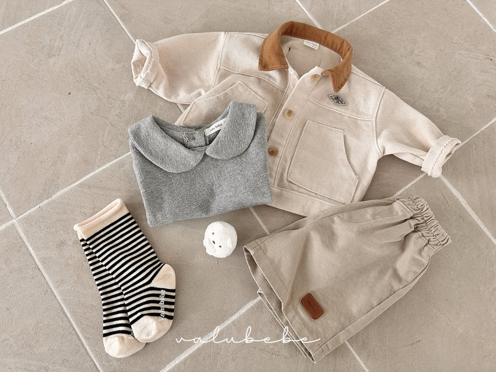 ［valubebe］Round collar tee (baby & kids)