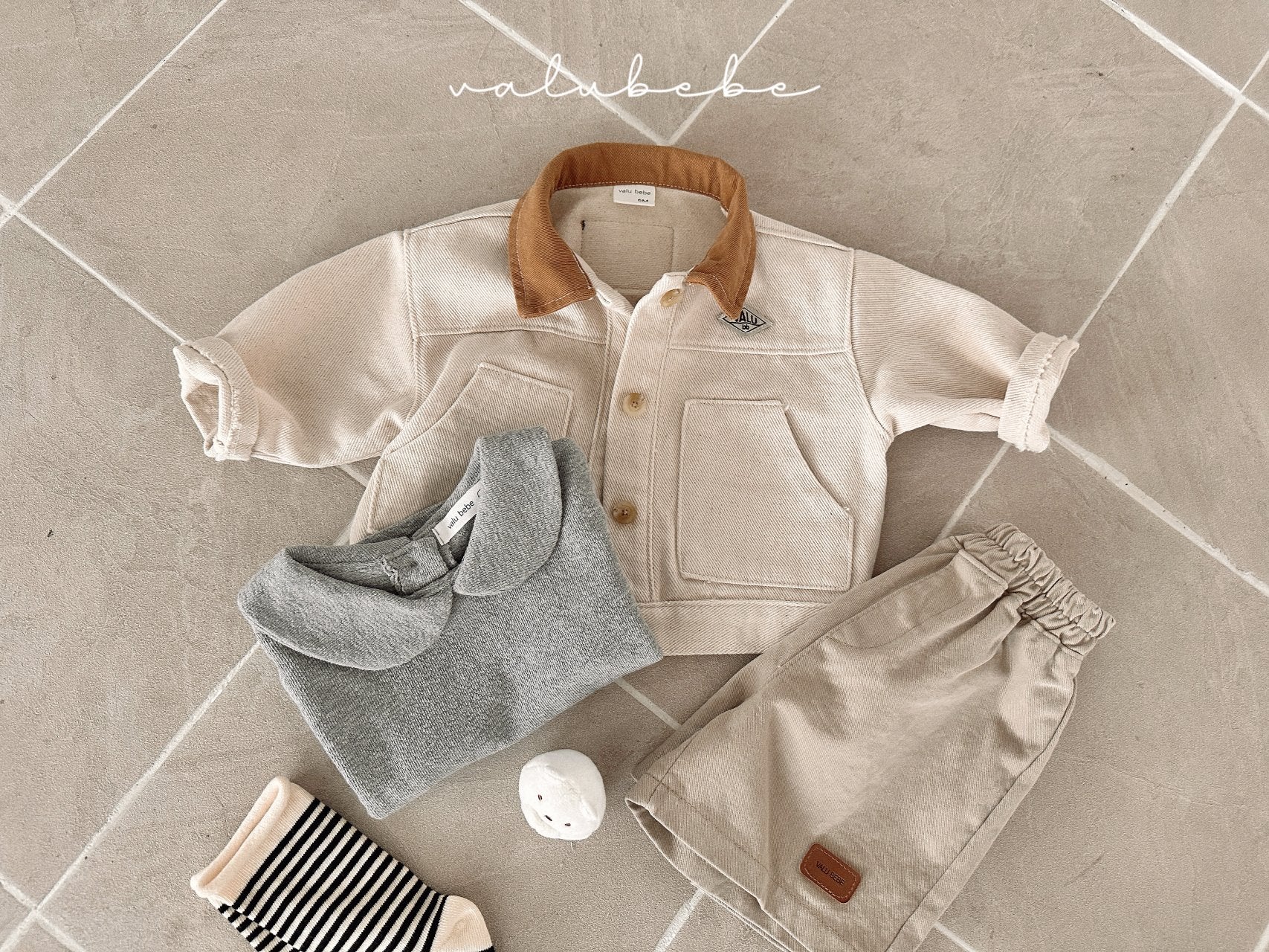［valubebe］Round collar tee (baby & kids)