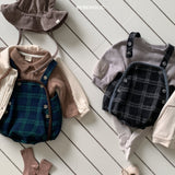 ［bebe holic］Check salopette suit