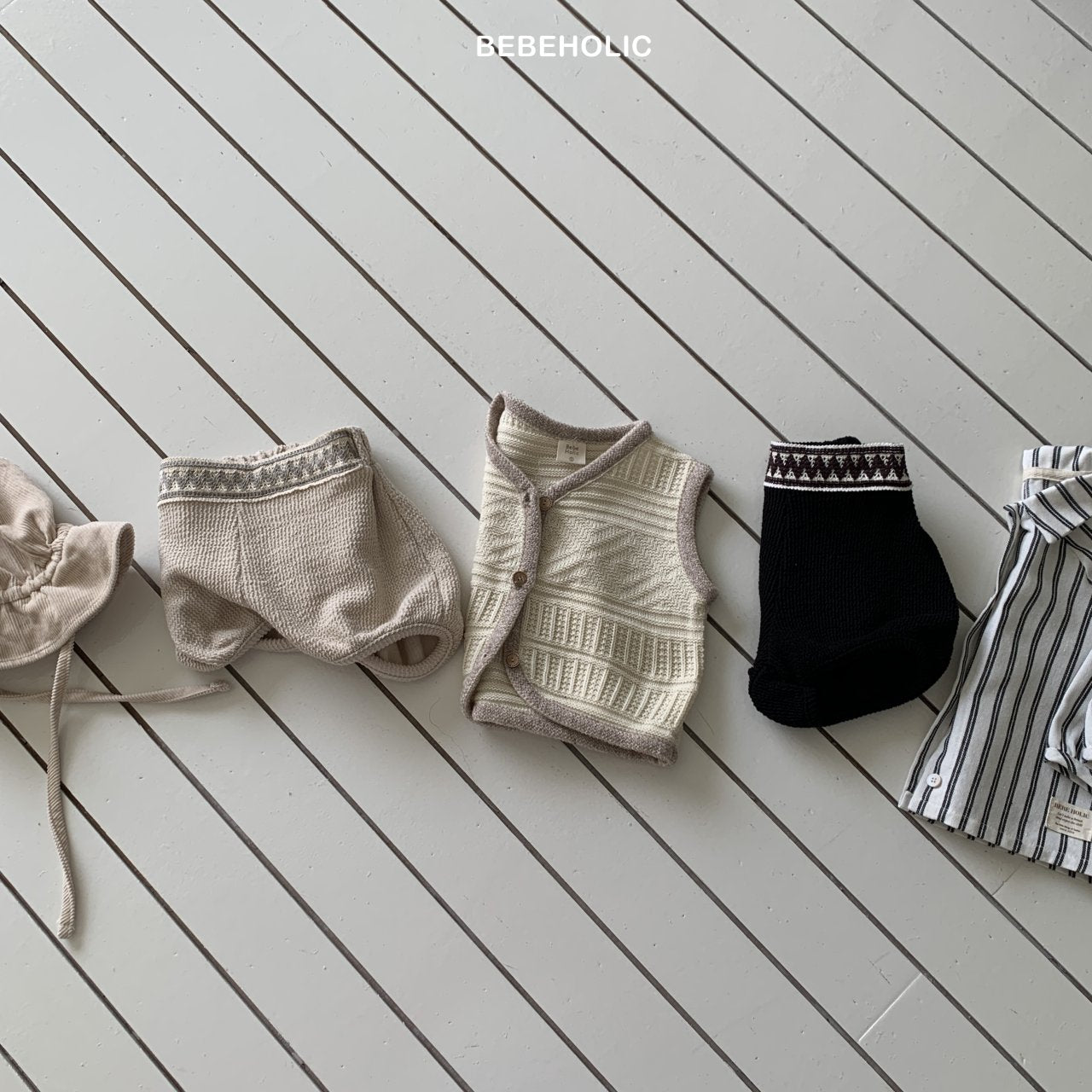 ［bebe holic］Zigzag stitch pants