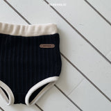 ［bebe holic］Bi-color rib pants