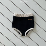 ［bebe holic］Bi-color rib pants