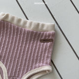 ［bebe holic］Bi-color rib pants