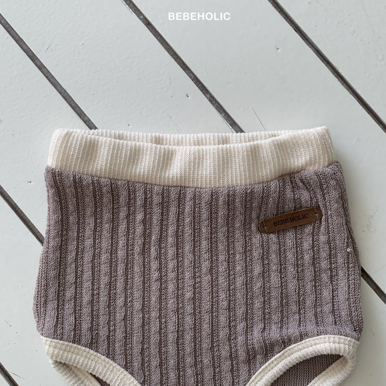 ［bebe holic］Bi-color rib pants