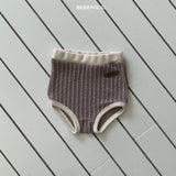 ［bebe holic］Bi-color rib pants