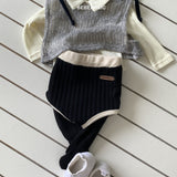 ［bebe holic］Bi-color rib pants