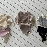 ［bebe holic］Bi-color rib pants