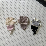 ［bebe holic］Bi-color rib pants
