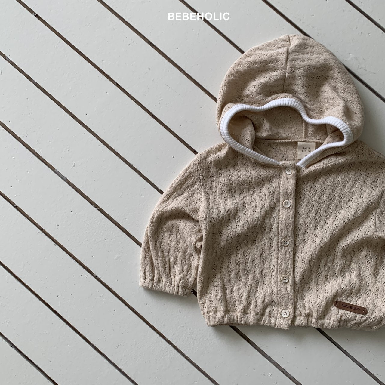 ［bebe holic］Sage eyelet hoodie