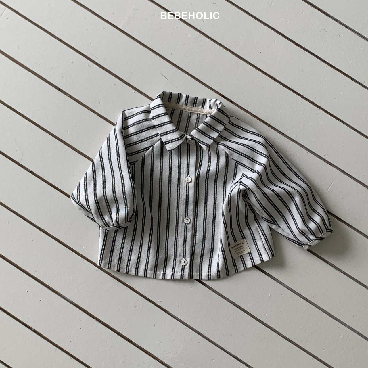［bebe holic］Paul raglan stripe shirt