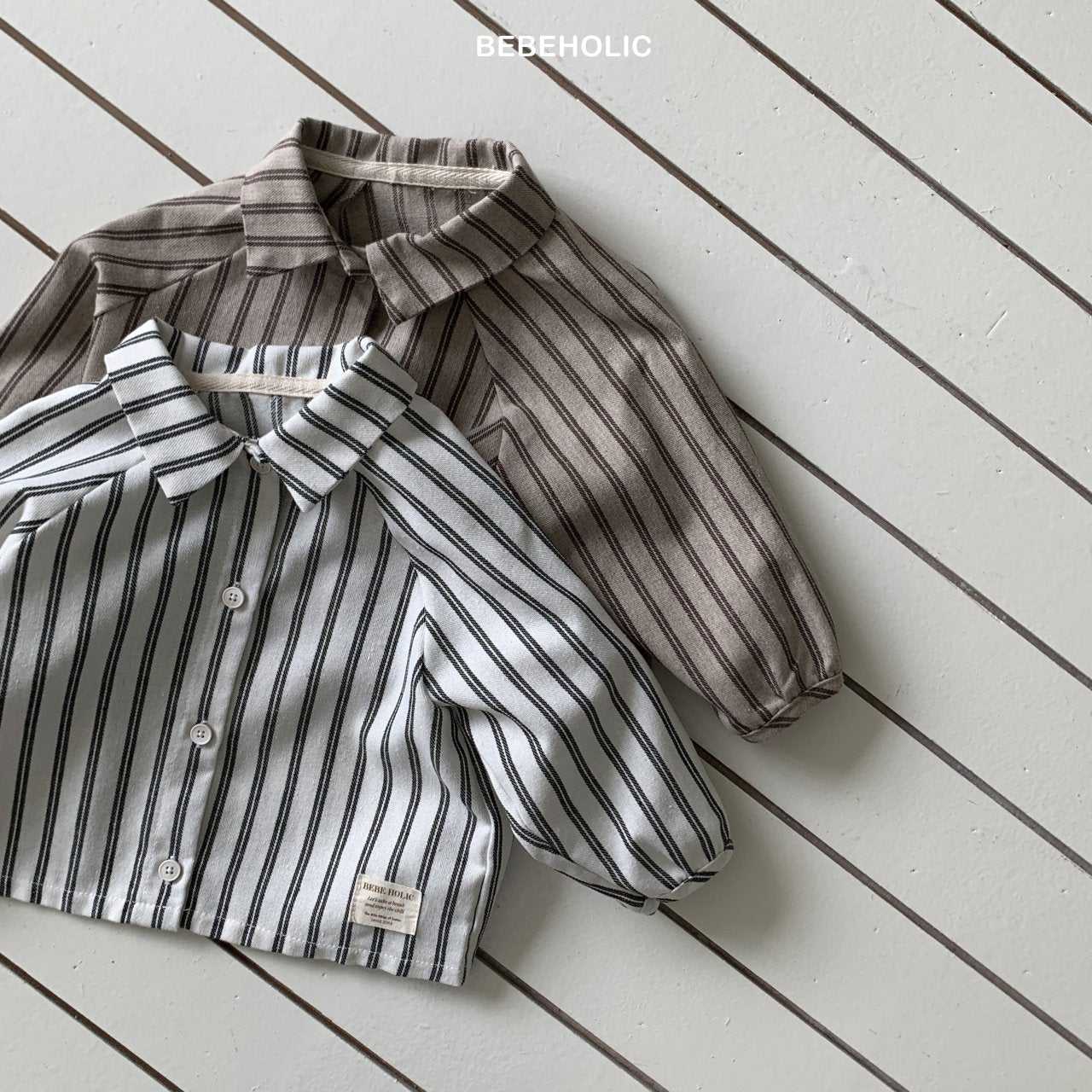 ［bebe holic］Paul raglan stripe shirt